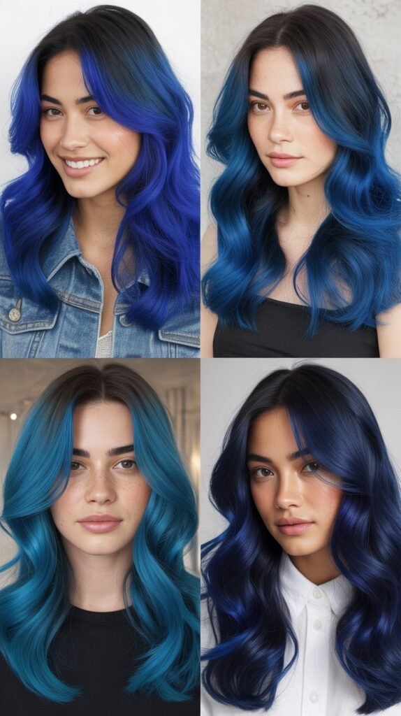 Bold Blue Hair Color Ideas for Dark Hair