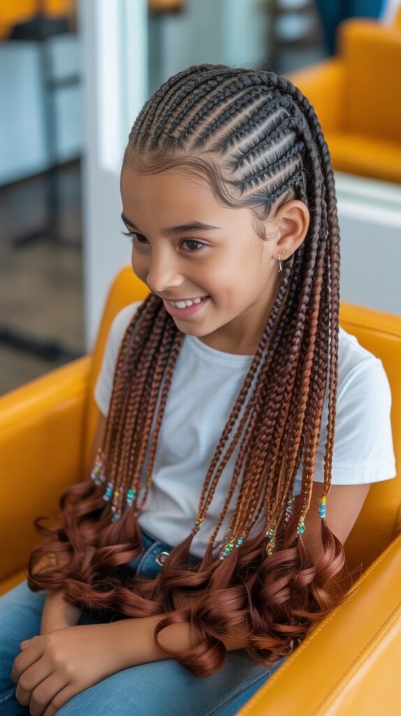 Feed-in Braids with Knotless Braids for Kids
