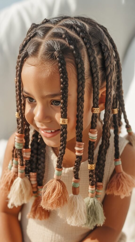 Kids' Boho Feed-In Knotless Braids
