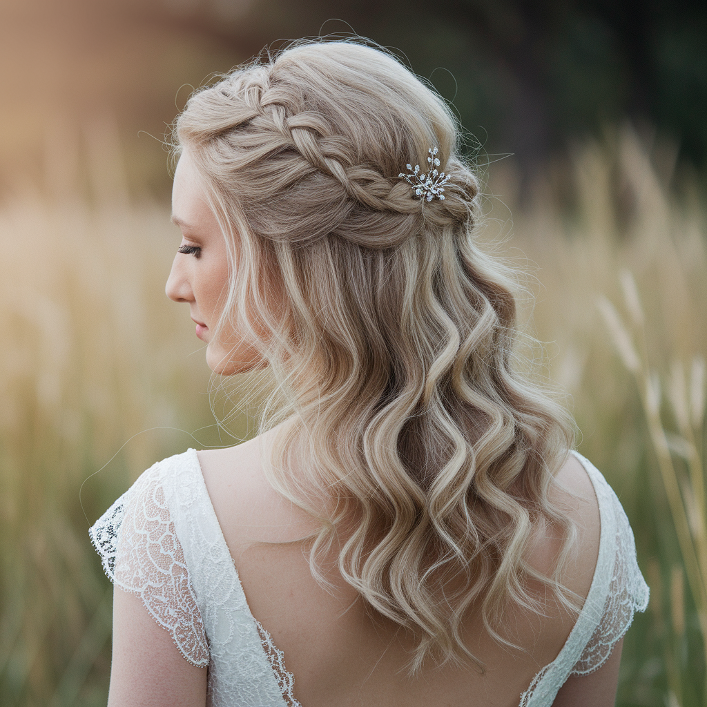 Vintage Half-up Half-down Wedding Hairstyles