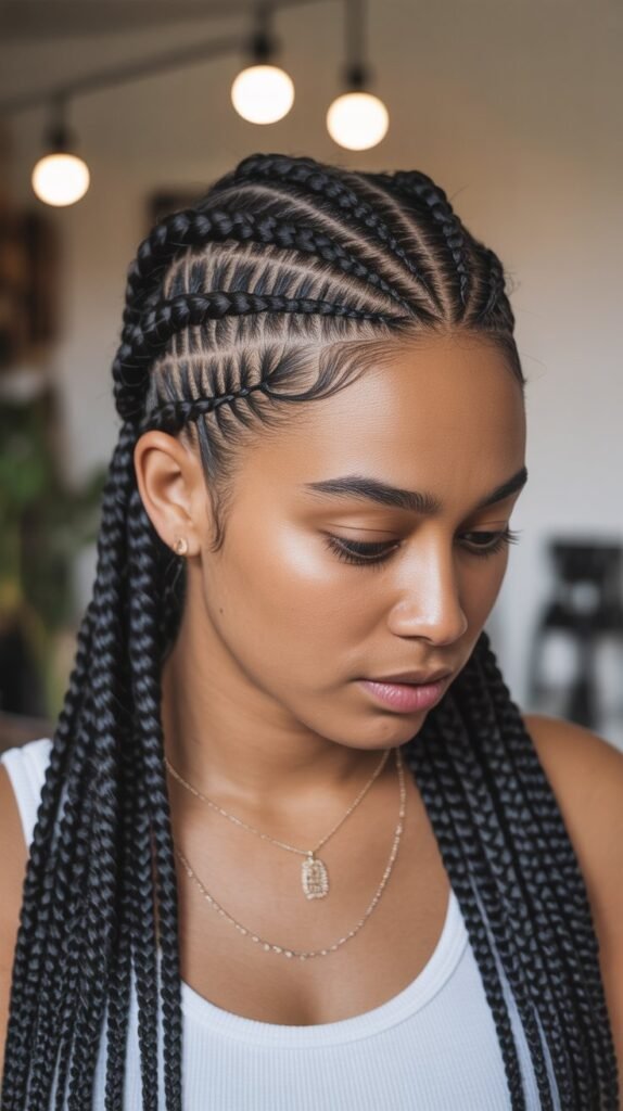 Beautiful Scalp Braids for Black Women with Gorgeous Curls