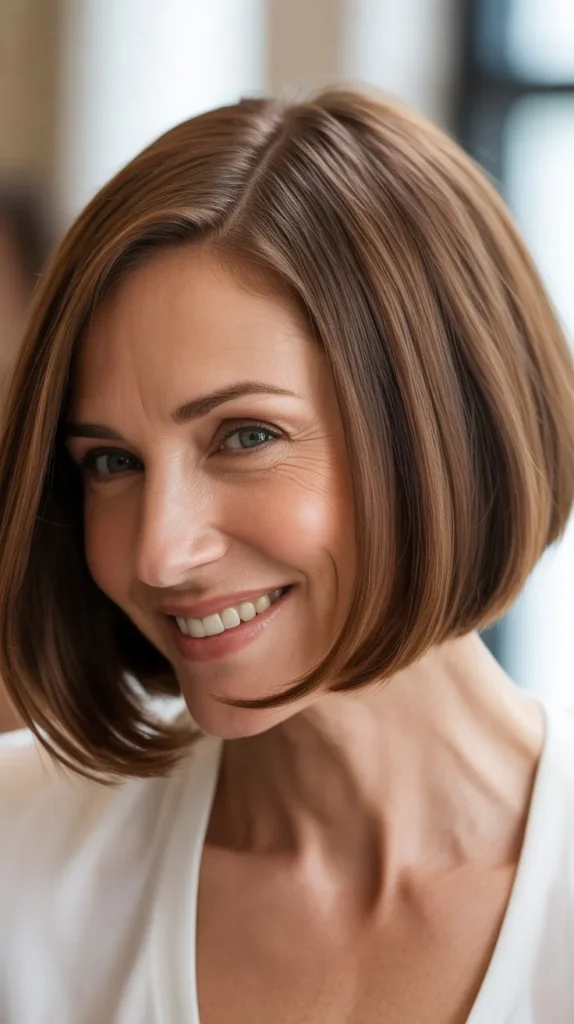 Sleek Bob with Side Part
