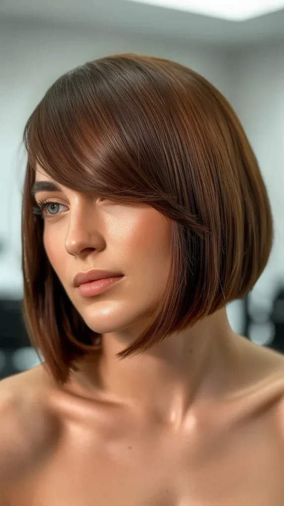 Angled Bob with Side-Swept Bangs