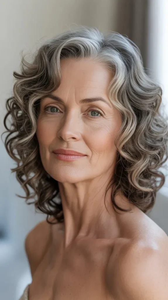 Bouncy Curls with a Center Part