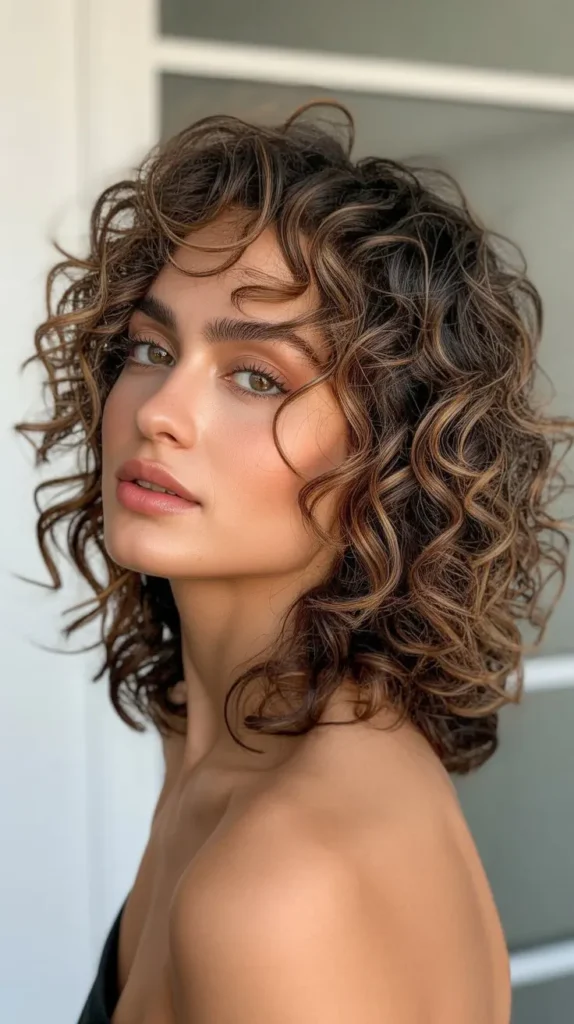 Messy Curls with Medium Hair