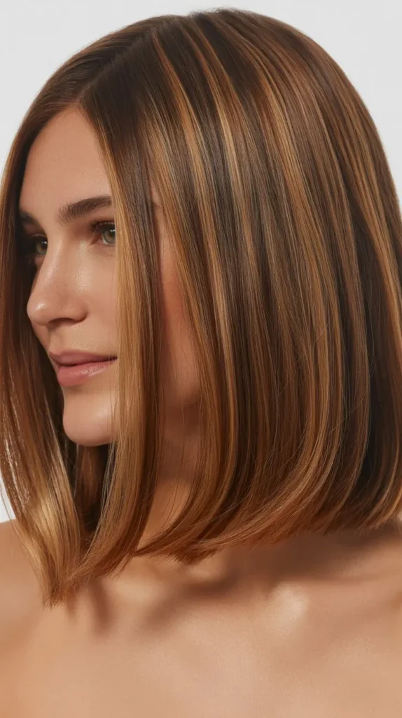  The Sleek Lob with Subtle Highlights