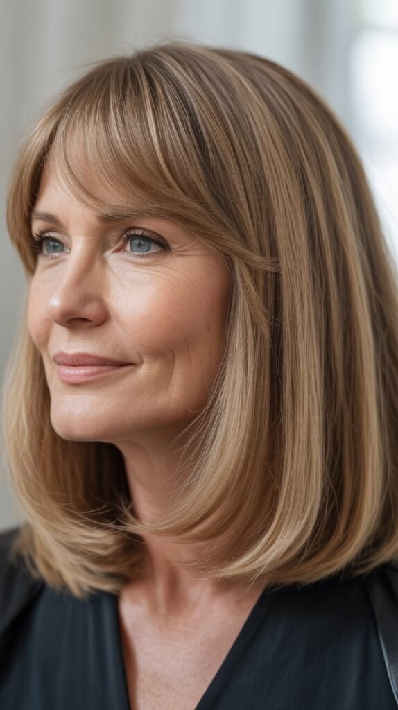 Blunt Lob with Side Bangs