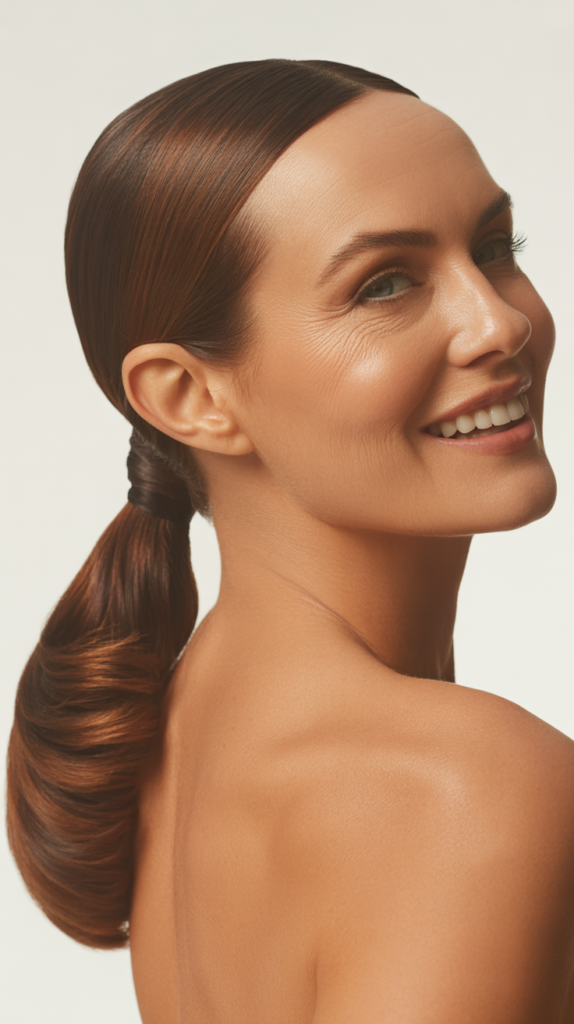 Slicked-Back Ponytail