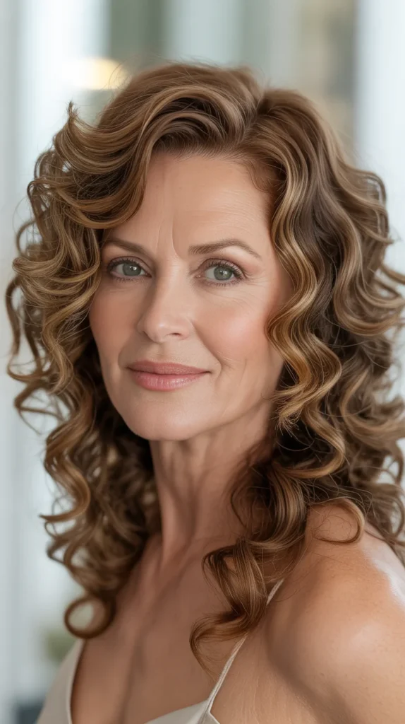 Bouncy Curls with a Side Part