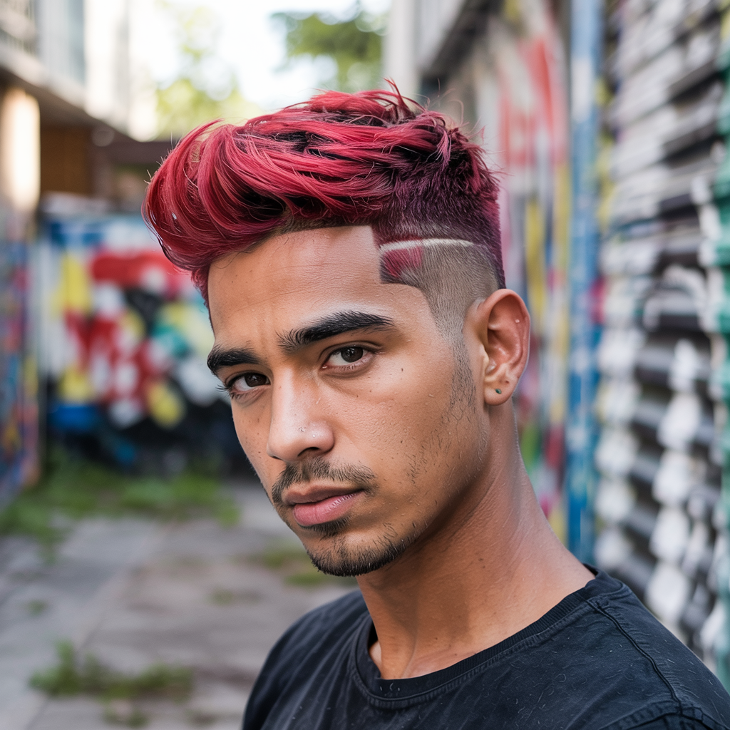 Faux Hawk Mullet Fade