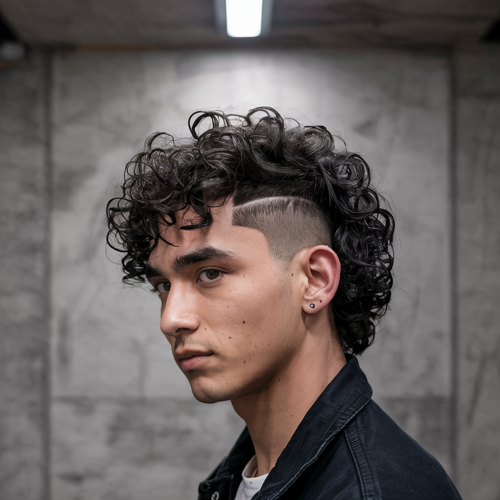 Curly Mullet Fade