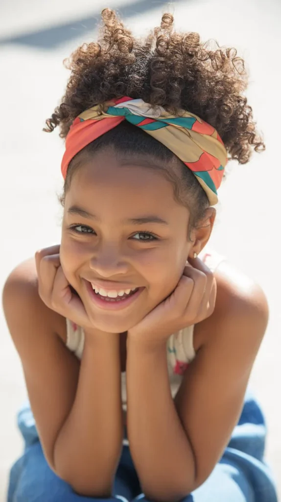  High Puff with Scarf