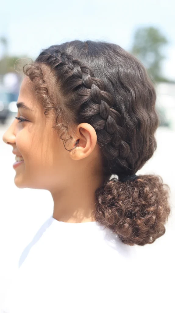  Low Ponytail with Braided Front