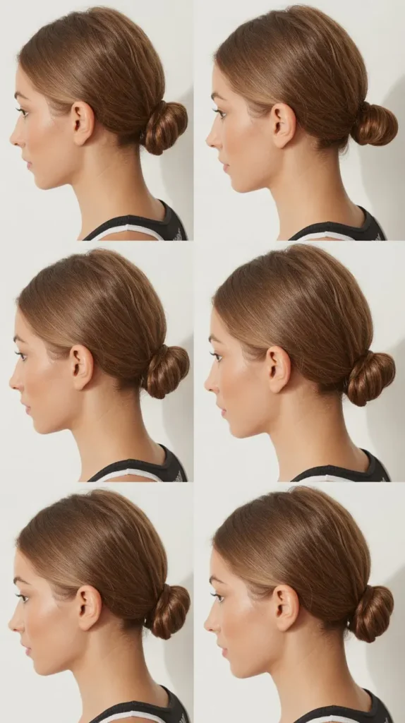 Low Nape Bun for Helmet Compatibility