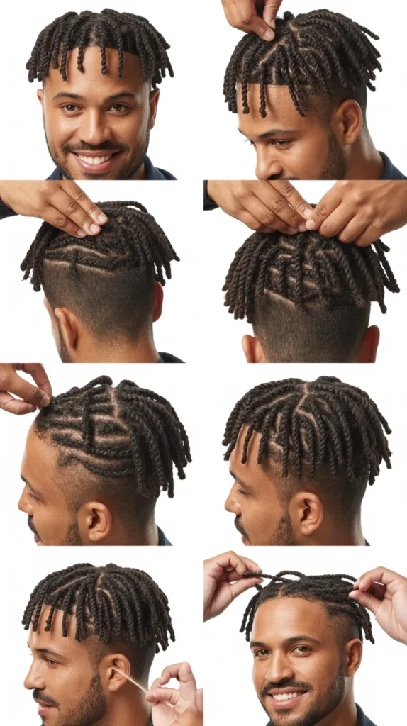 Twist Locs with Short Braided Rows