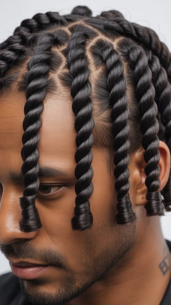 Chunky Short Two-Strand Twist Braids