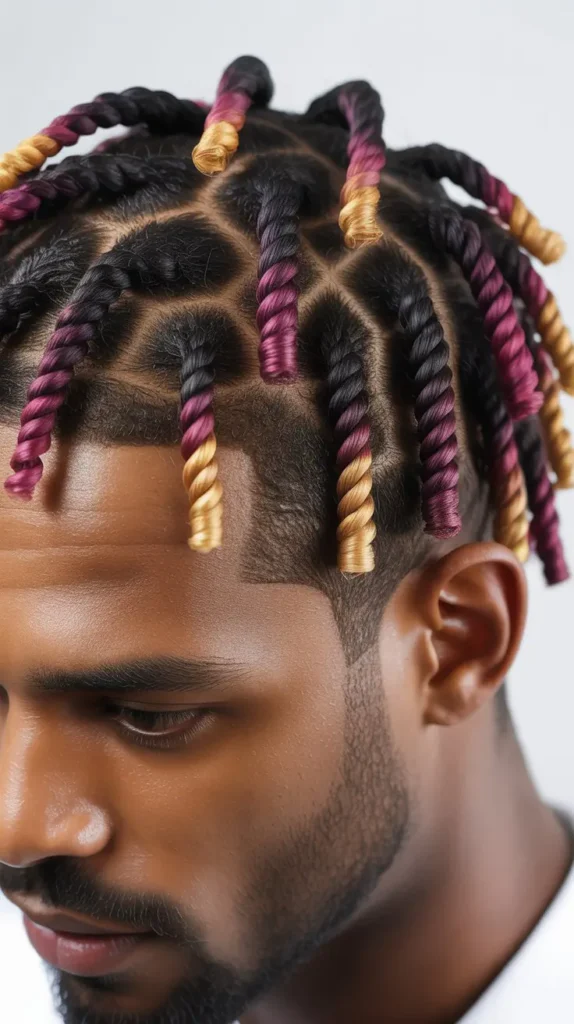 Short Two-Strand Twists with Color Accents