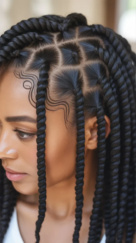  Tapered Twists with Curved Line Design