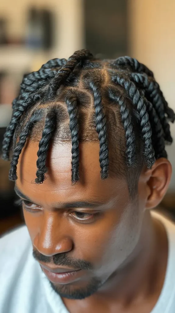  Short Two-Strand Twists with Protective Oils