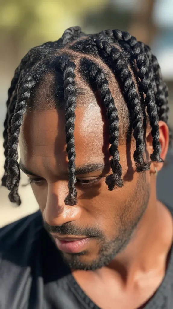 Short Twist Braids with Moisture Routine