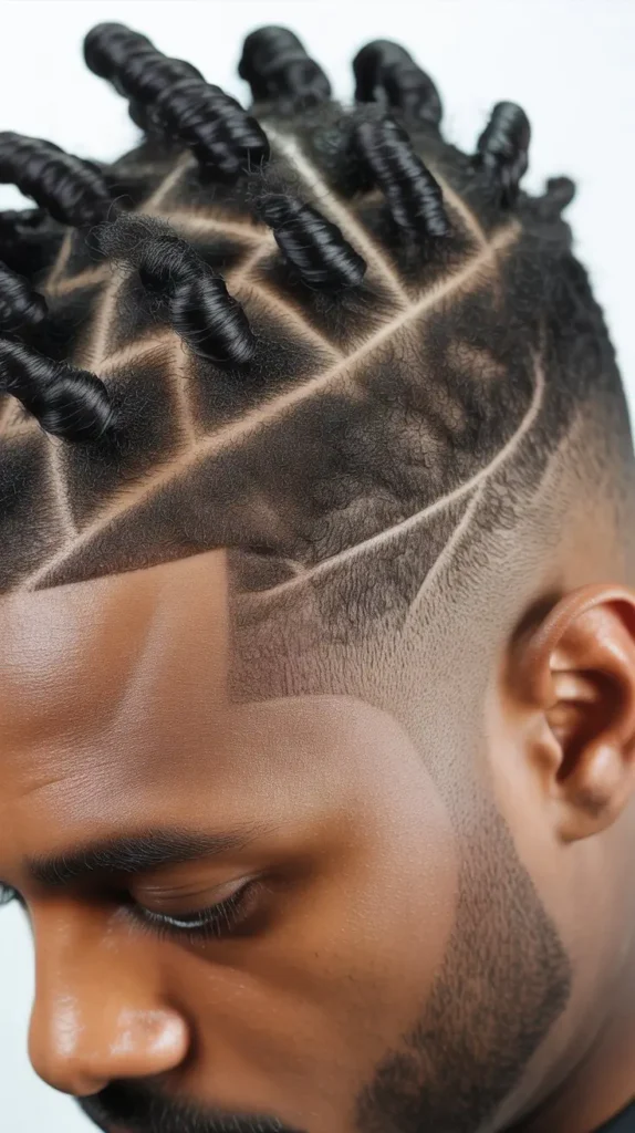 Short Twists with Textured Bald Fade