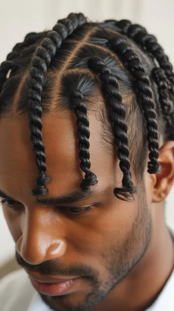 Short Twist Braids with Natural Oils