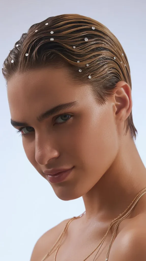 Wet Look with Hair Jewelry