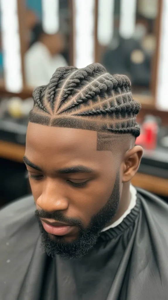 Short Twist Braids with Beard