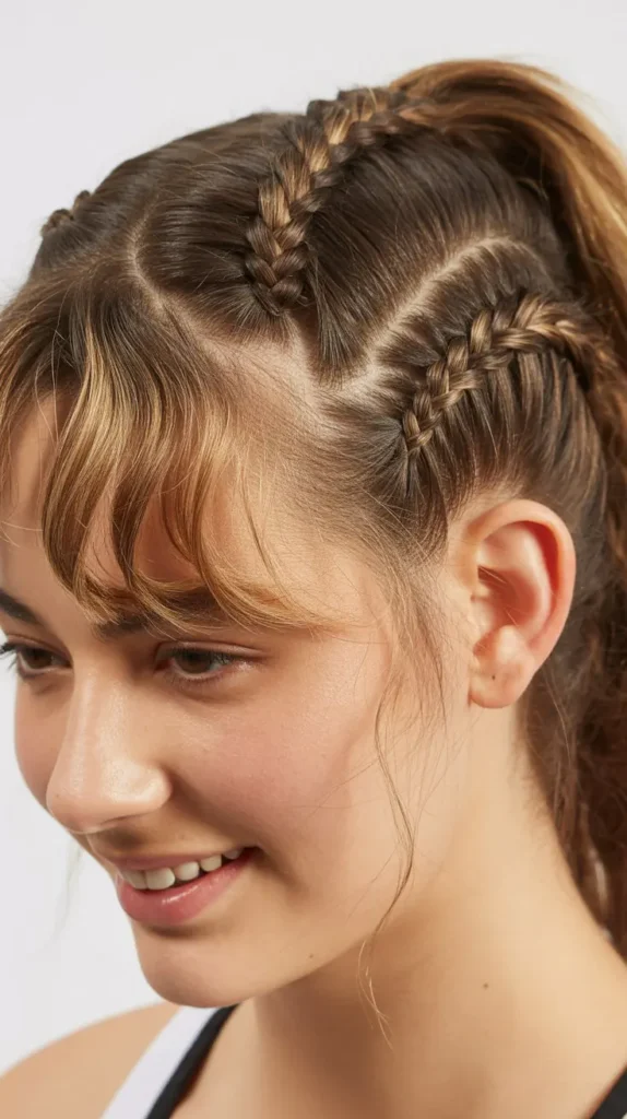  Braided Sides with Free Bangs