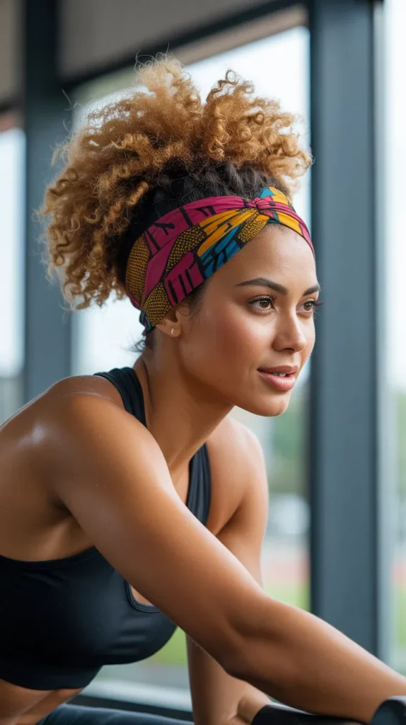 High Puff with Headwrap