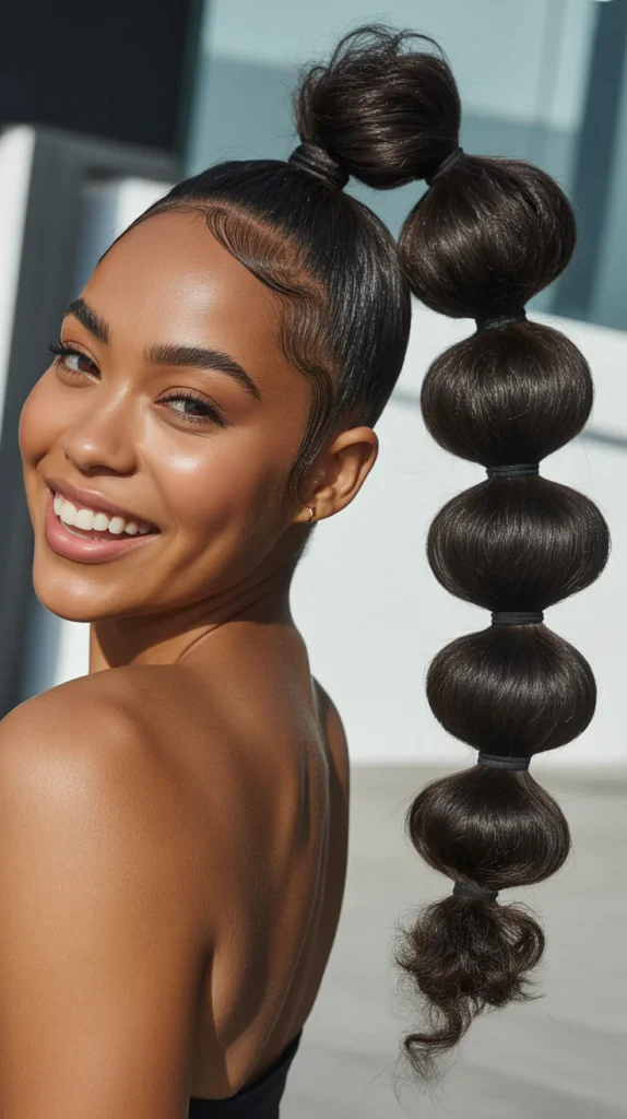 Afro Bubble Ponytail