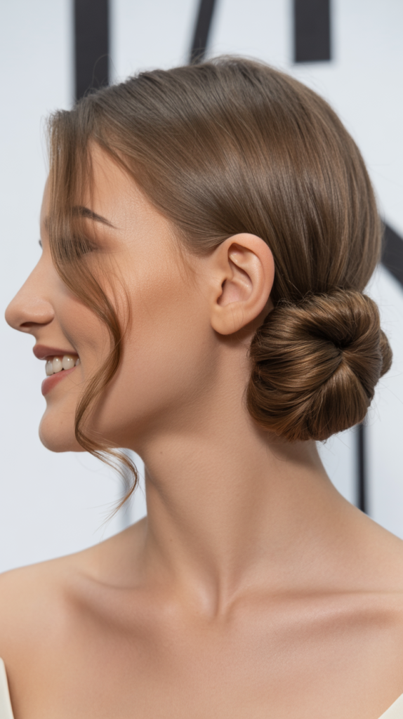 Sleek Twisted Bun with Side Detail