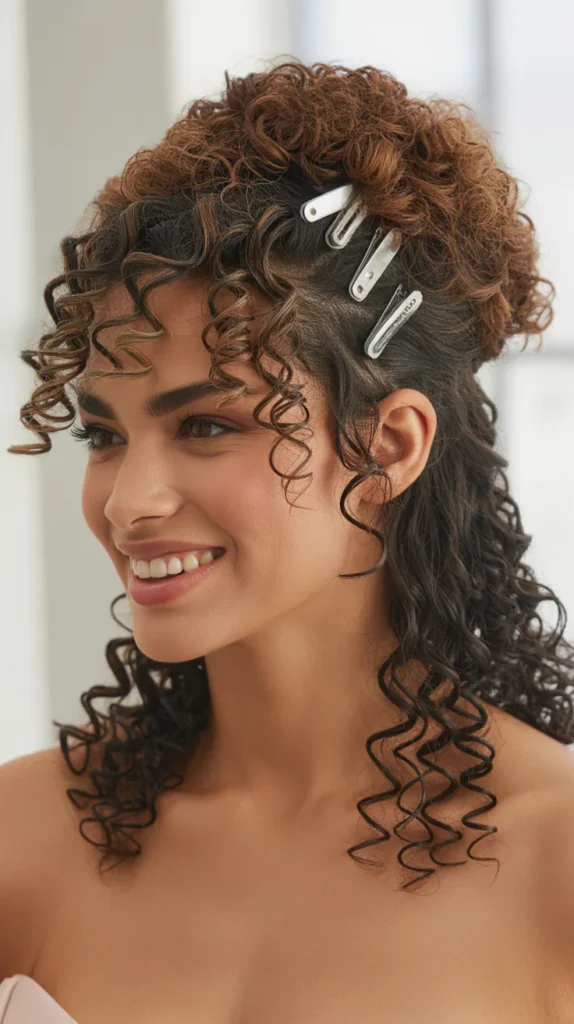 Curly Faux Updo with Clip-In Curls