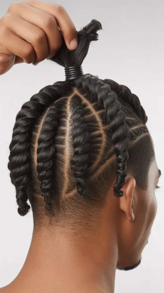  Short Two-Strand Twists with Ponytail