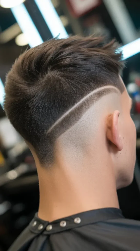 Mohawk Fade with Tapered Neckline