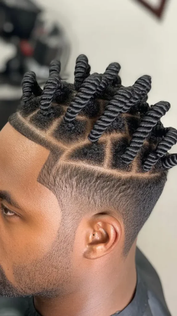  Short Mini Twists with Fade