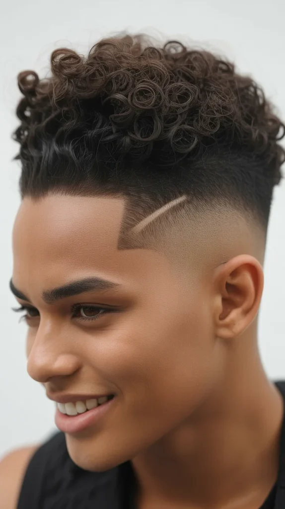 Coily Pompadour with Fade