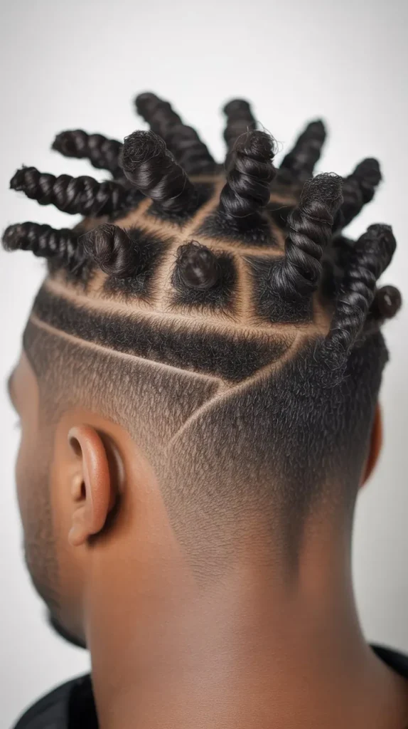  Short Twists with Undercut Fade