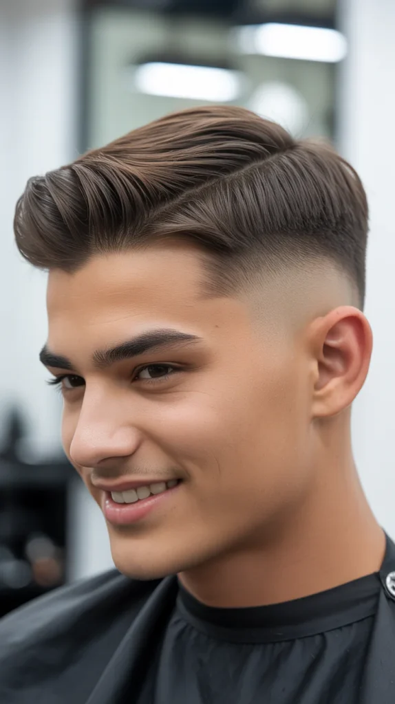 Style Modern Mullet Fade via Side Part