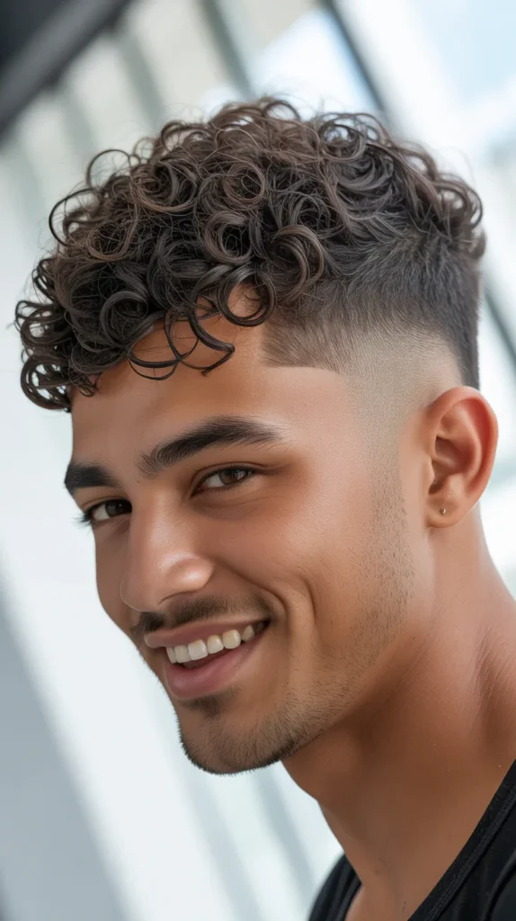 Style Modern Mullet Fade with Curly Cream