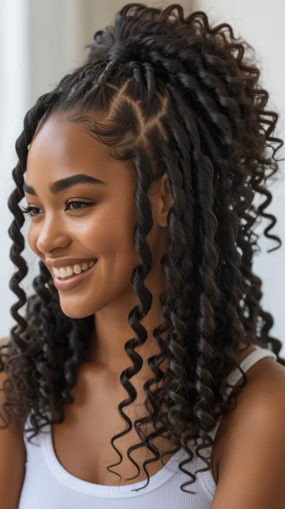  Flat Twists into High Ponytail