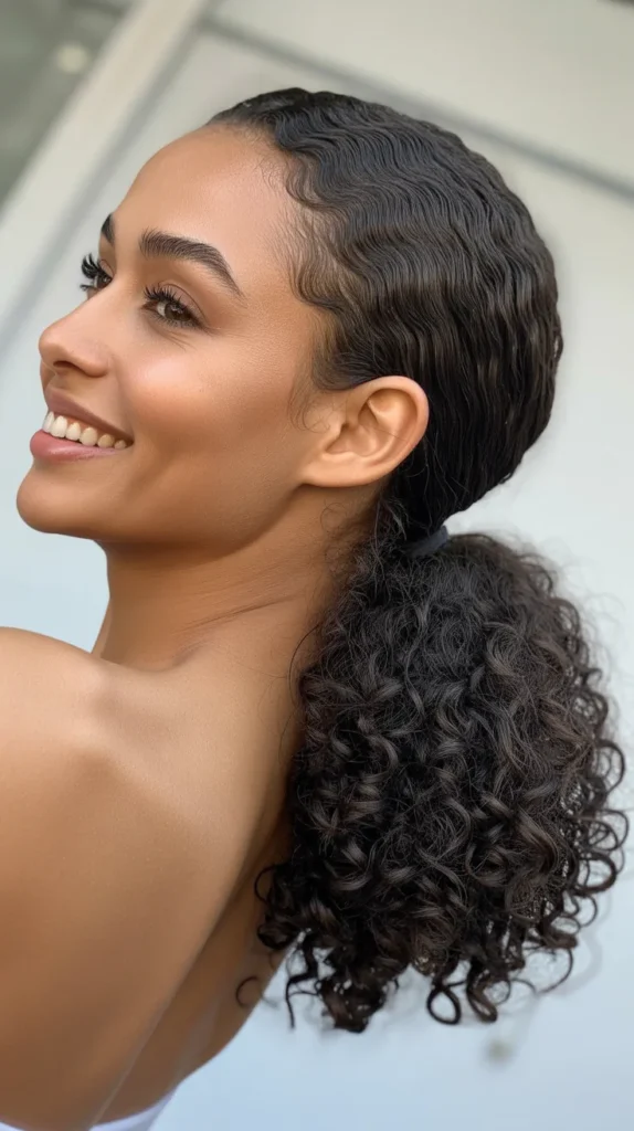 Low Sleek Ponytail with Defined Ends