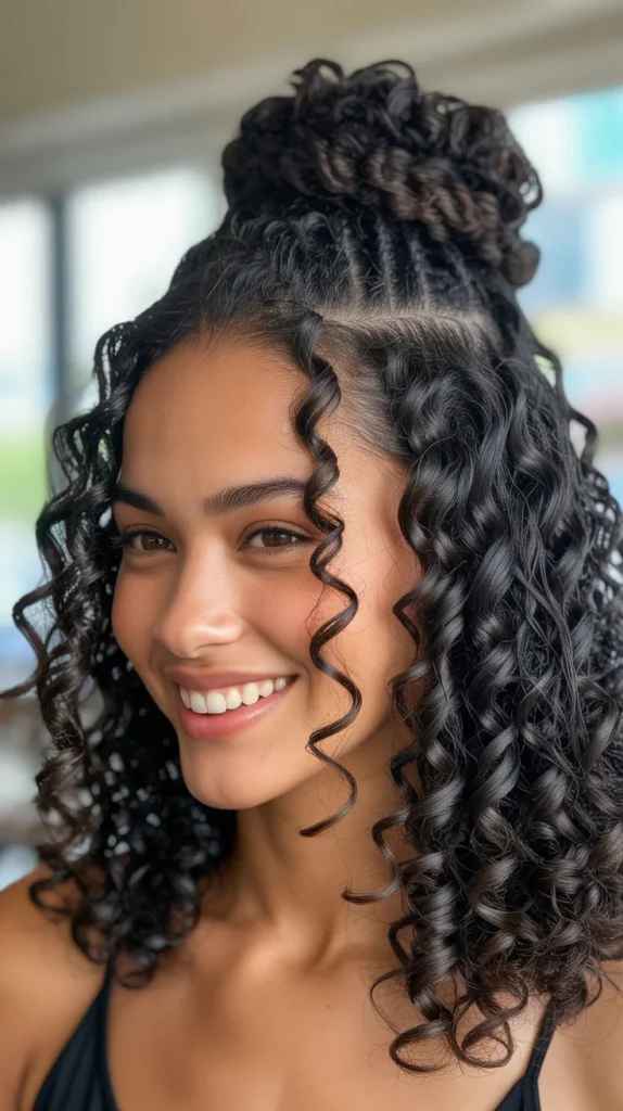 Half-Up, Half-Down Twist Crown