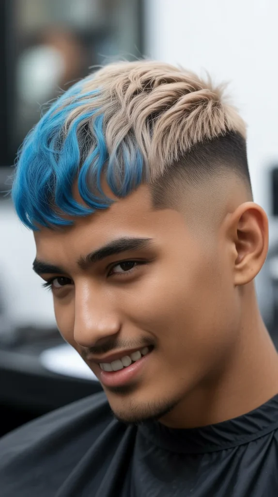 Style Modern Mullet Fade with Color Accents