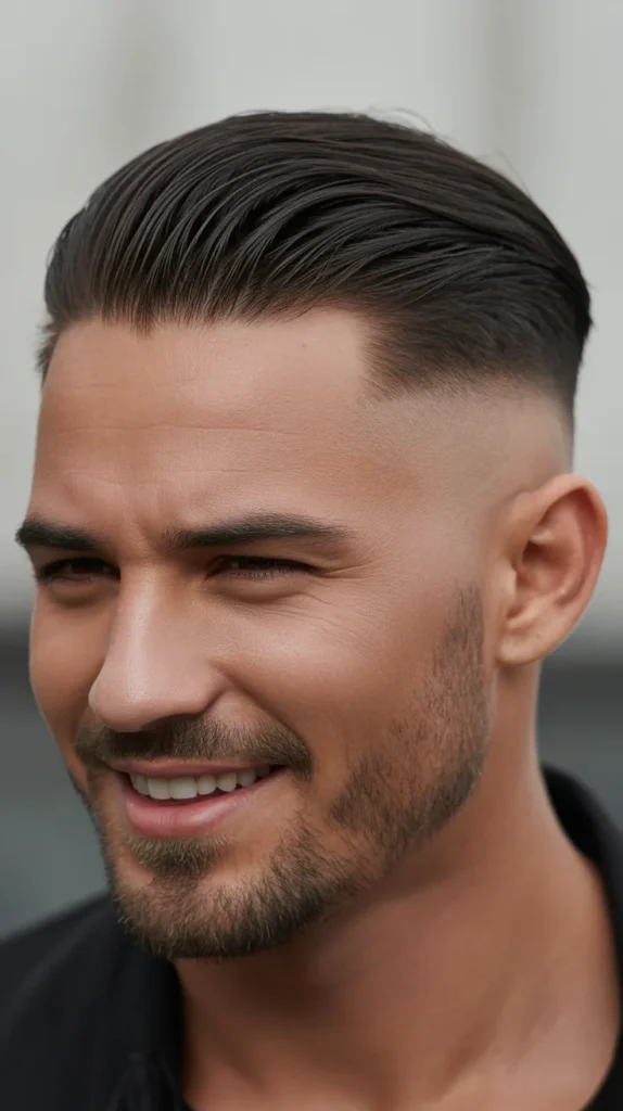 Slicked-Back Mullet Fade