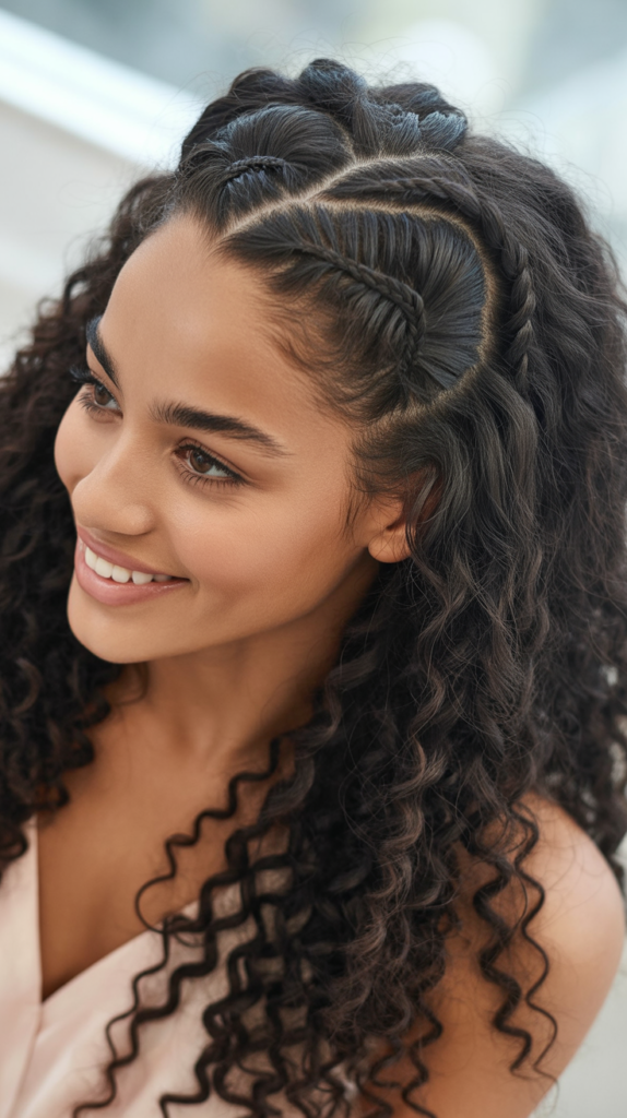 Braided Heart Half Updo