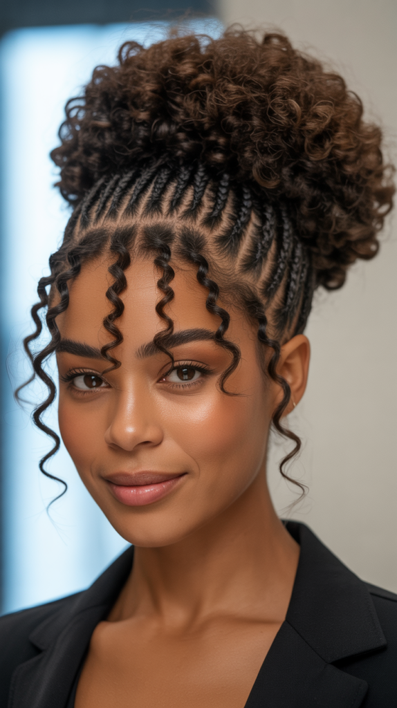  Braided Bang with Back Puff