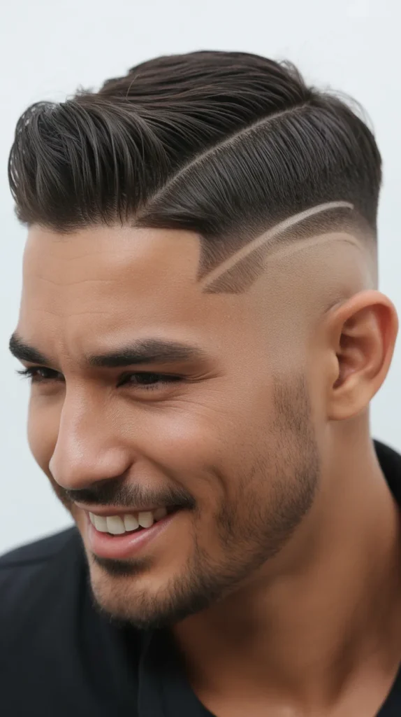  Side-Parted Mullet Fade