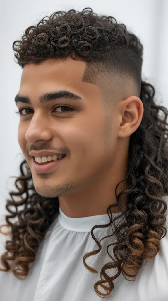 Curly Mullet Fade