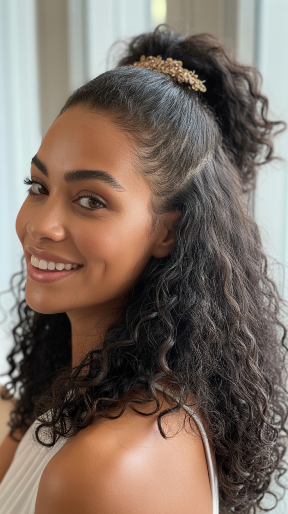 Clip-Up Half Pony with Barrettes